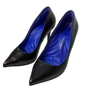 Antonia Saint New York Black Leather Heels sz 8 OB8 Victoria Heel